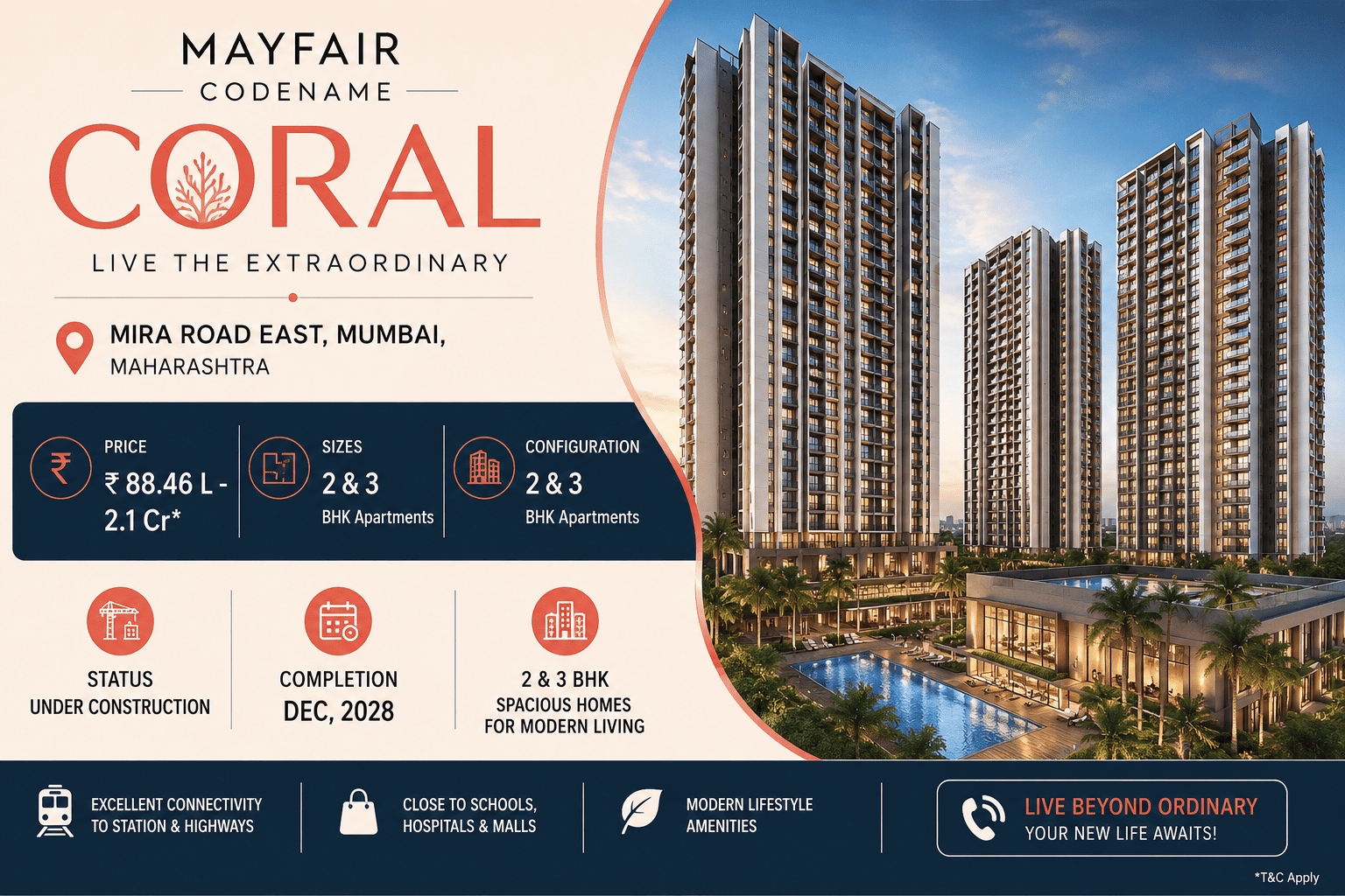 Mayfair Codename Coral Mira Road East - Premium 2 & 3 BHK Apartments in Mumbai